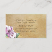 水彩マグノリアと金ゴールドオン素朴パーチメント 名刺 (裏面)