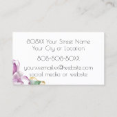 水彩マグノリアと金ゴールド 名刺 (裏面)