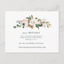 水彩マグノリアの結婚式 詳細カード エンクロージャーカード