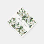水彩マグノリアグリーナリー結婚ズナプキン スタンダードカクテルナプキン (角)