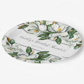 水彩マグノリアグリーンウェディング ペーパープレート (アングル)