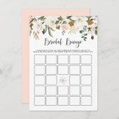 水彩マグノリアコットンビンゴブライダルシャワー エンクロージャーカード (正面/裏面)