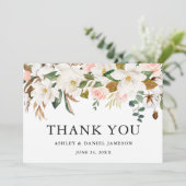 水彩マグノリアスバラセージグリーン結婚ズ サンキューカード (スタンド正面)