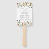 水彩マグノリアスパーソナライズされた結婚式 プログラム ハンドファン (裏面)