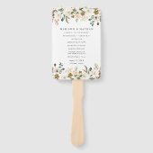 水彩マグノリアスパーソナライズされた結婚式 プログラム ハンドファン (正面)