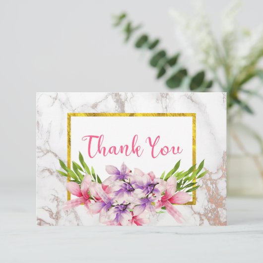 水彩マグノリアスフェイク、大理石ありがとう サンキューカード (スタンド正面)