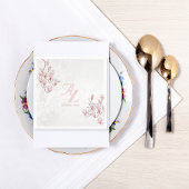 水彩マグノリアス付きカスタムウェディングナプキン スタンダードカクテルナプキン