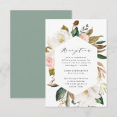 水彩マグノリアス |ウェディングレセプションカード 出欠カード (正面/裏面)