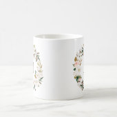 水彩マグノリアス |フローラリースモノグラム コーヒーマグカップ (中央)