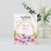 水彩マグノリアフェイクス、大理石日付を保存 案内ポストカード (スタンド正面)