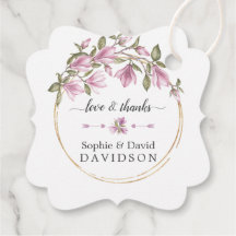 水彩マグノリアフラワーズ開花結婚金ゴールド