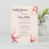 水彩マグノリアフローラブライダルシャワーカスタム 招待状 (スタンド正面)