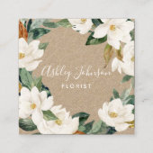 水彩マグノリアリースホワイトタイプスクウェア スクエア名刺 (正面)