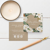 水彩マグノリアリースホワイトタイプスクウェア スクエア名刺