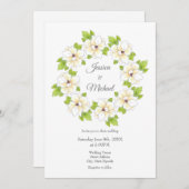 水彩マグノリアリース 招待状 (正面/裏面)