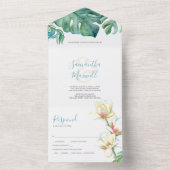 水彩マグノリア結婚のオールインワン招待状 オールインワン招待状 (内側)