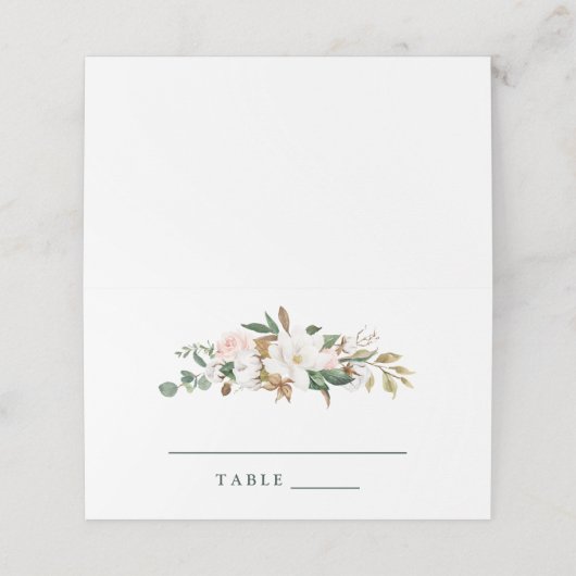 水彩マグノリア結婚式招待状エスコートカード プレイスカード (外部開封)