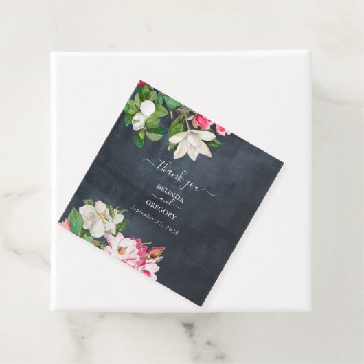 水彩マグノリア結婚花白黒 フェイバータグ (インサイチュ)