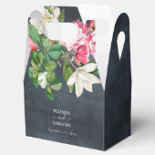 水彩マグノリア結婚花白黒 フェイバーボックス (オープン)