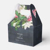 水彩マグノリア結婚花白黒 フェイバーボックス (正面サイド)