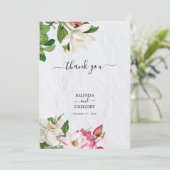 水彩マグノリア結婚花 サンキューカード (スタンド正面)