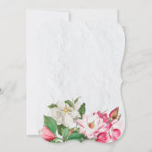 水彩マグノリア結婚花 招待状 (裏面)