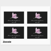 水彩マグノリア結婚花 長方形シール (シート)