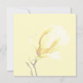 水彩マグノリア花の書道ありがとう サンキューカード (裏面)