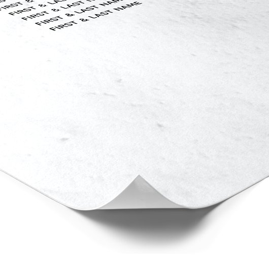 水彩マグノリア花結婚の座席表 ポスター (角)