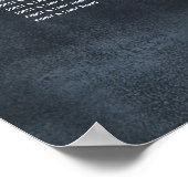 水彩マグノリア花結婚の座席表 ポスター (角)