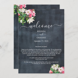 水彩マグノリア花結婚の日程 プログラム