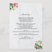 水彩マグノリア花結婚の日程 プログラム (裏面)