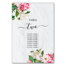 水彩マグノリア花結婚の表番号 テーブルナンバー