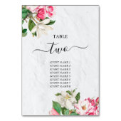 水彩マグノリア花結婚の表番号 テーブルナンバー (裏面)