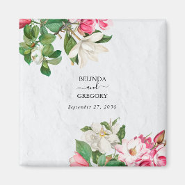 水彩マグノリア花結婚式の引き出物 マグネット