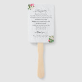 水彩マグノリア花結婚式 プログラム ハンドファン (裏面)