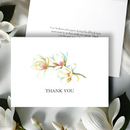 水彩マグノリア花葬儀サンキューカード サンキューカード