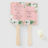 水彩マグノリア赤面結婚式 プログラム ハンドファン (正面&裏面)