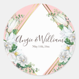 水彩マグノリア赤面 ラウンドシール