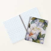 水彩マグノリア金ゴールドス結婚クリプトの計画 ノートブック (内部)