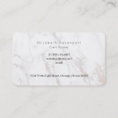 水彩マグノリア、フェイク大理石テクスチャモダン 名刺 (裏面)