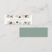 水彩マグノリア | 結婚式のレジストリーカード スキニー名刺 (正面/裏面)