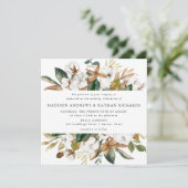 水彩マグノリア | 花のウェディング 招待状 (スタンド正面)