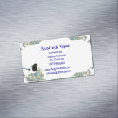 水彩マグパイガーデンバードワイルドライフ自然アート マグネット名刺 (インサイチュ)