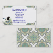 水彩マグパイガーデンバードワイルドライフ自然アート 名刺 (正面/裏面)