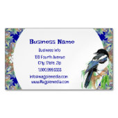 水彩マグパイバード自然ワイルドライフアートビジネス マグネット名刺 (正面)