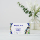 水彩マグパイバード自然ワイルドライフアート 名刺 (スタンド正面)