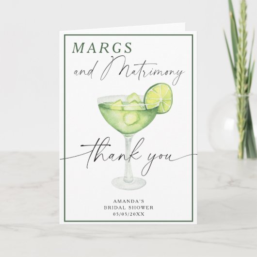 水彩マグリタ　感謝の気持ちを込めて　結婚前のお祝い会 サンキューカード (正面)