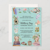 水彩マザーズデイフローラガーデンパーティー インビテーションポストカード (正面/裏面)