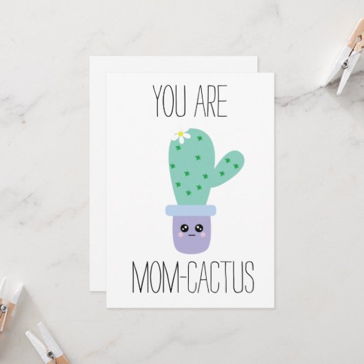 水彩マザーズ日おもしろいかわいいサボカード カード (正面/裏面インサイチュ)